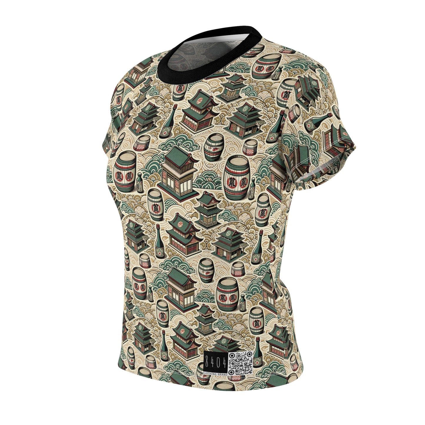 Cultural Artisanal Fusion Contemporary Cultural Elegance Women's Cut & Sew Tee - 8404 Design-68