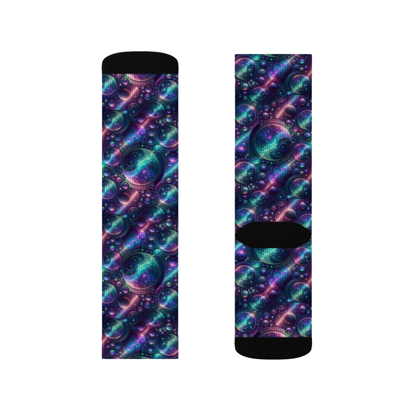 Iridescent Tech Fusion Tech-Forward Streetwear Sublimation Socks - 8404 Design-51