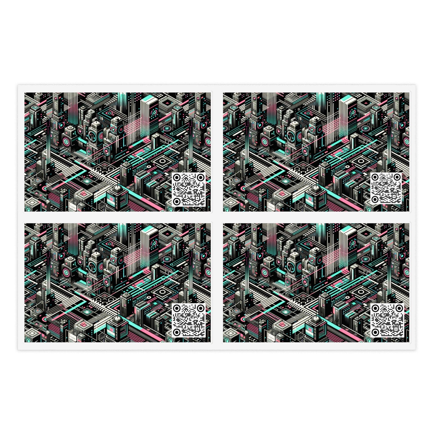 Digital Dreamland Tech-Inspired Streetwear Sticker Sheets - 8404 Design-51