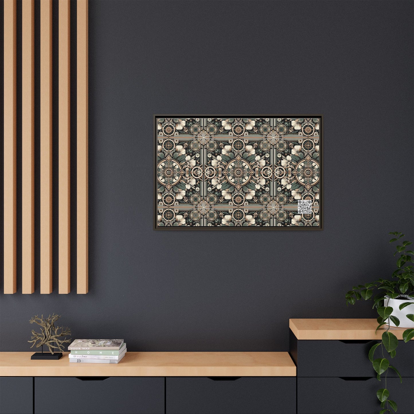 Cyber Garden Party Tech Garden Extravaganza Matte Canvas, Framed (multi-Color) - 8404 Design-66 A