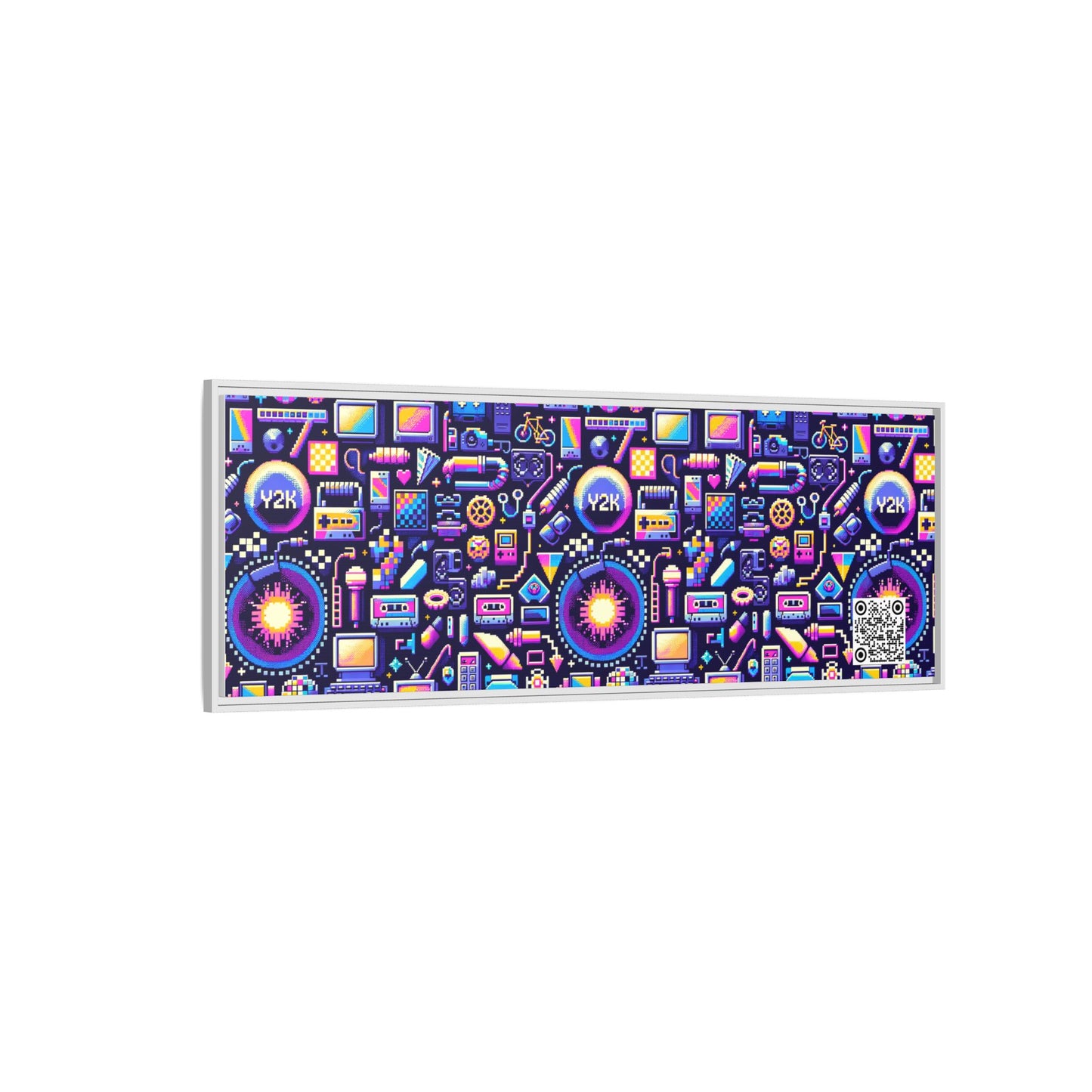 Digital Nostalgia Modern Retro Fusion Matte Canvas, Framed (multi-Color) - 8404 Design-64 B