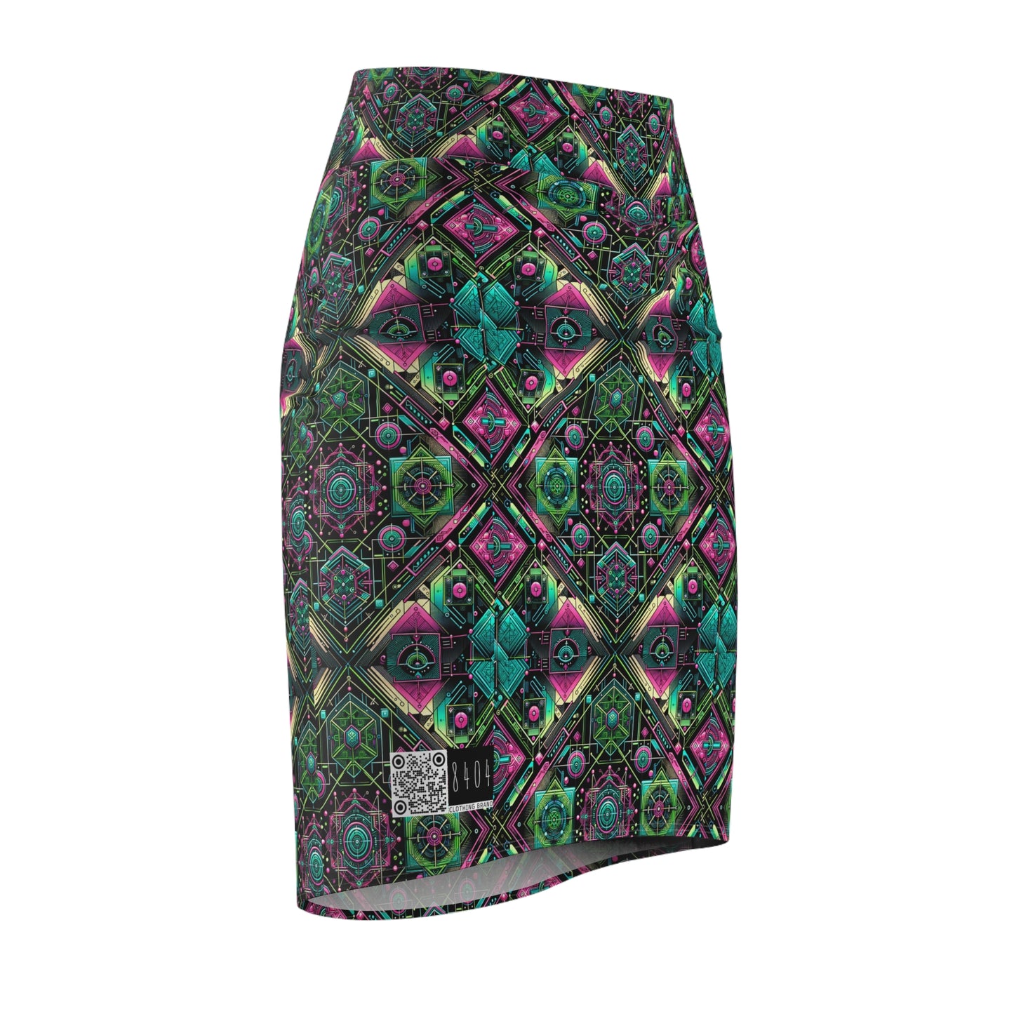 Tech-Infused Graphics Tech-Forward Streetwear Women's Pencil Skirt - 8404 Design-45