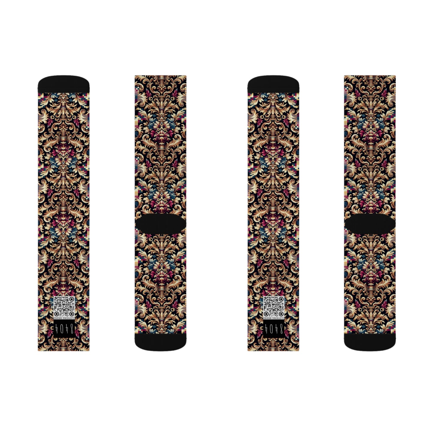 Digital Renaissance Modern Baroque Fusion Sublimation Socks - 8404 Design-53