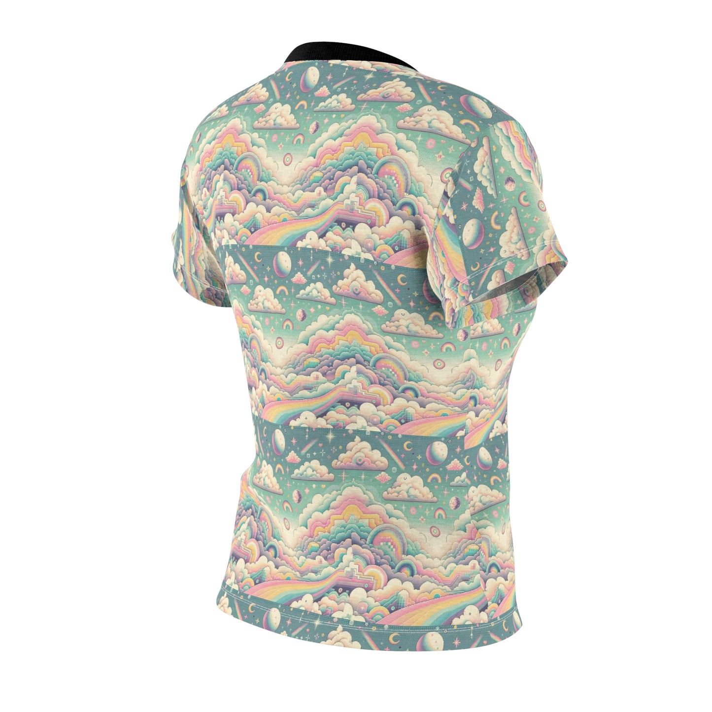 Digital Dreamland Whimsical and Nostalgic Streetwear With a Digital Twist Women's Cut & Sew Tee - 8404 Design-65