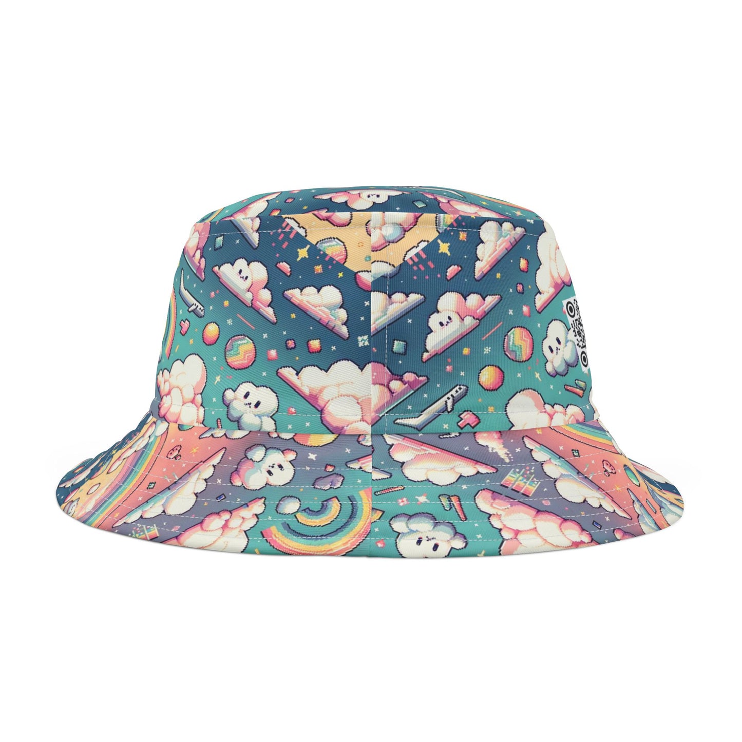 Digital Dreamland Whimsical and Nostalgic Streetwear With a Digital Twist Bucket Hat - 8404 Design-58