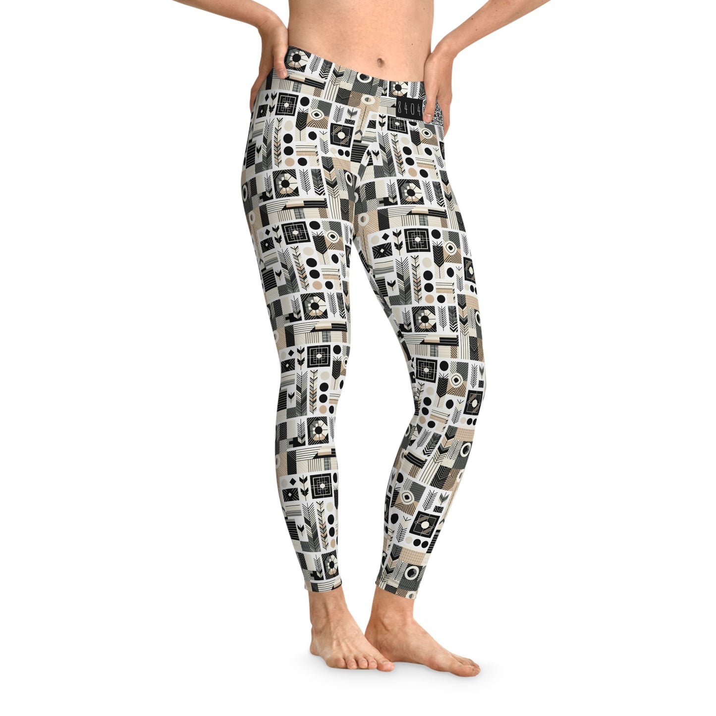Elevated Athleisure Modern Sophistication With Sporty Elements Stretch Leggings - 8404 Design-57