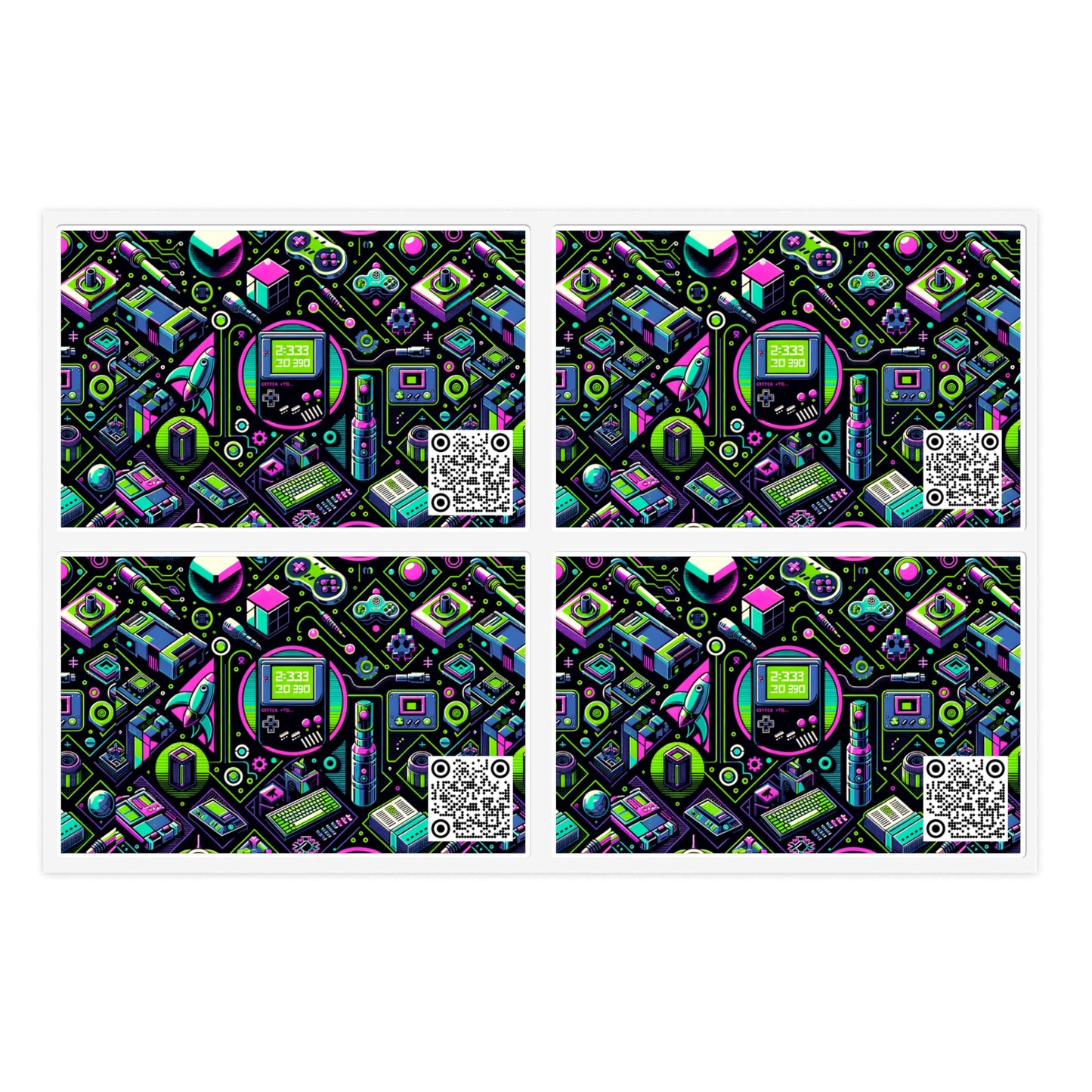 Retro Tech Graphics Tech-Inspired Nostalgia Sticker Sheets - 8404 Design-48