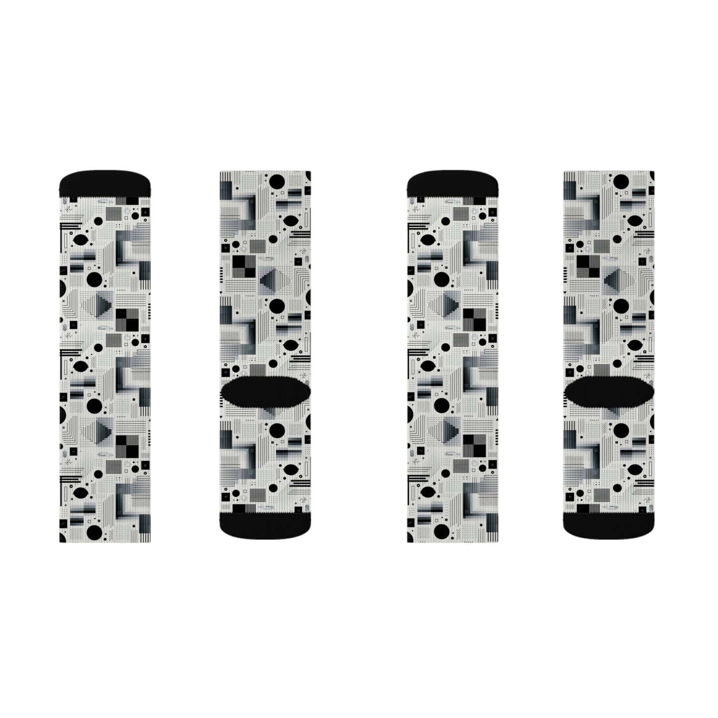 Digital Minimalism Minimalist Tech Sublimation Socks - 8404 Design-60