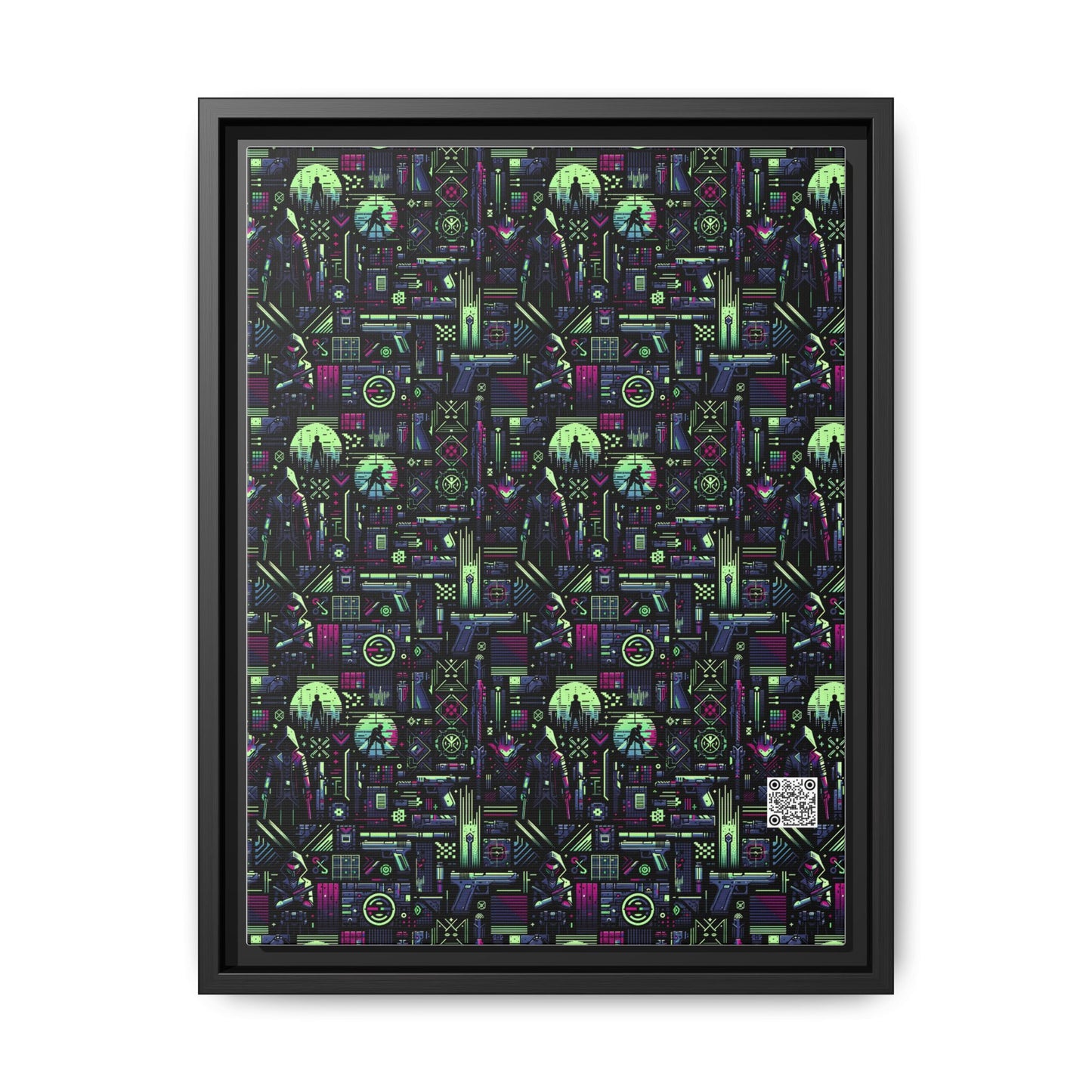 Tech Noir Futuristic Cyberpunk Matte Canvas, Framed (multi-Color) - 8404 Design-63 A