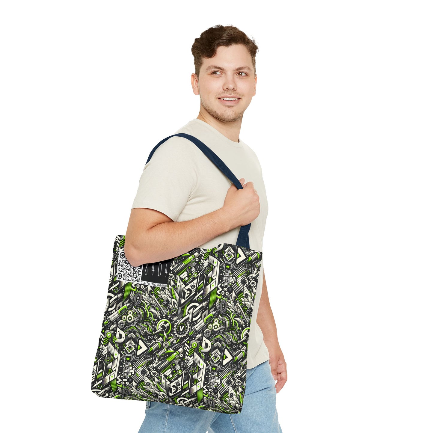 Graffiti Tech Fusion Bold Streetwear Fusion Tote Bag - 8404 Design-59