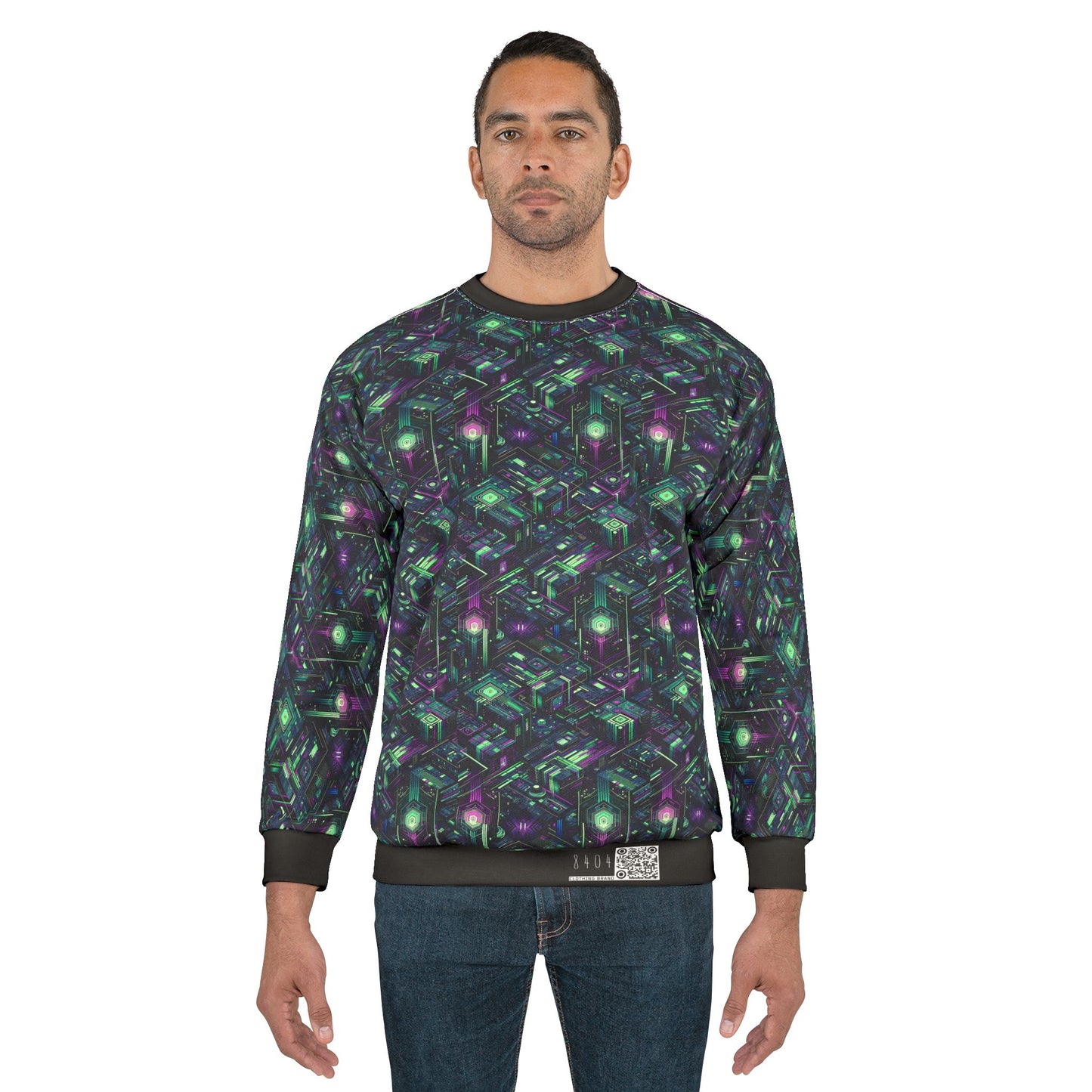 Tech Noir Aesthetics Tech-Forward Urban Dystopia Sweatshirt - 8404 Design-43