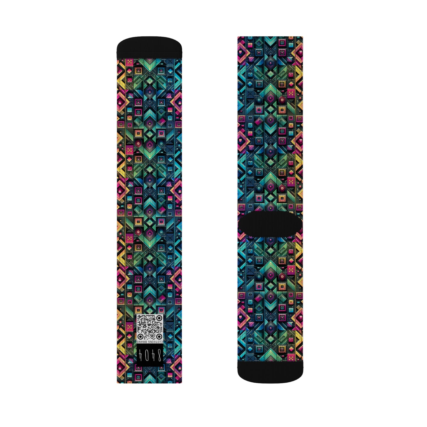 Tech-Inspired Graphics Cyberpunk Cool Sublimation Socks - 8404 Design-58