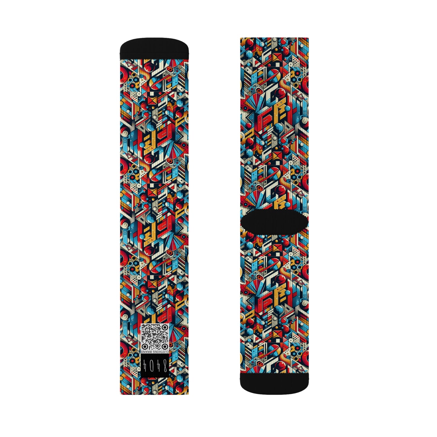 Neo-Traditional Street Art Modern Street Art Fusion Sublimation Socks - 8404 Design-67