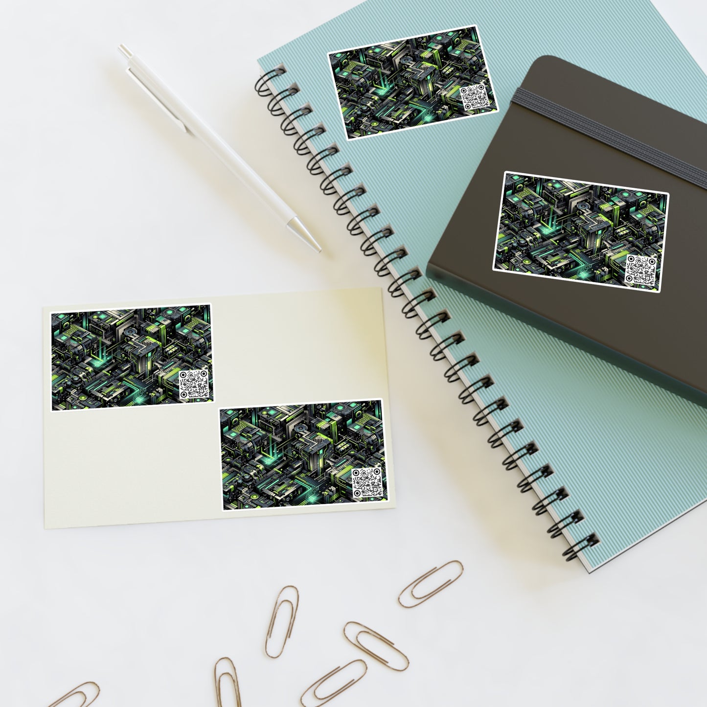 Tech-Infused Graphics Tech-Forward Streetwear Sticker Sheets - 8404 Design-47