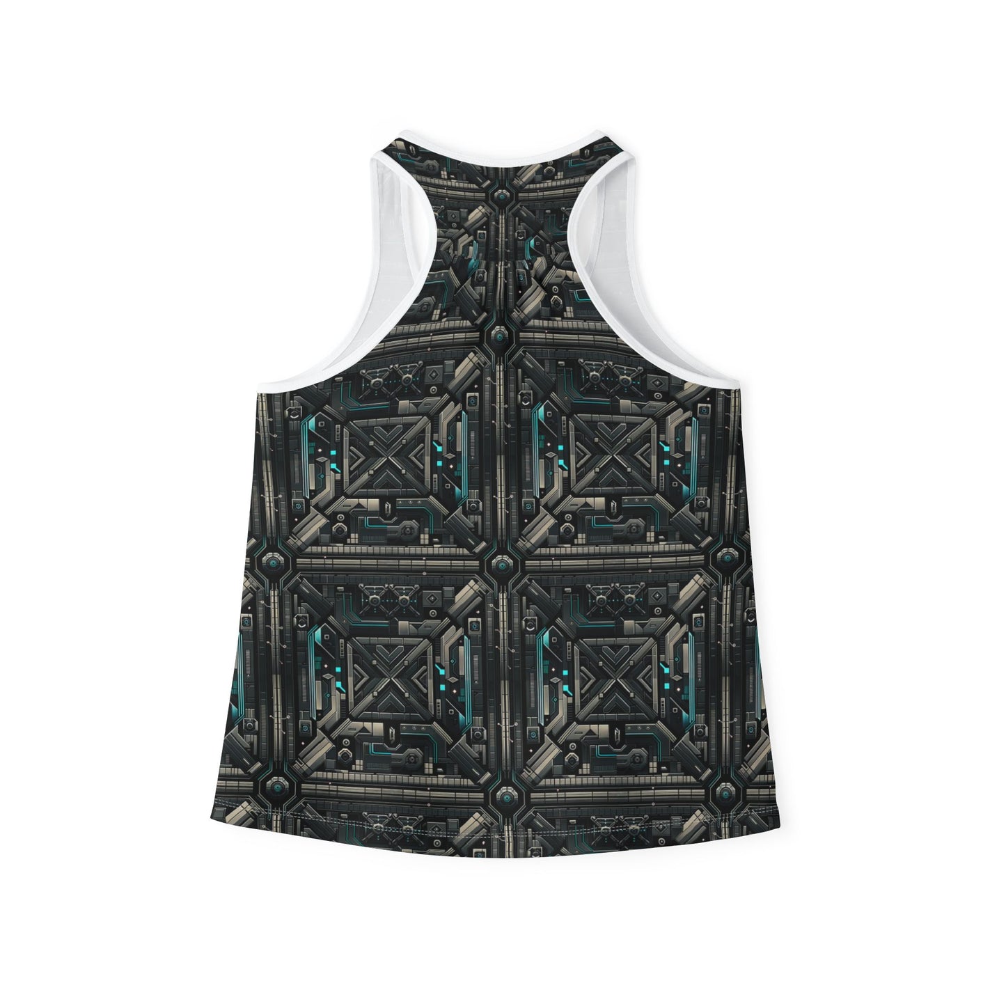 Tech Noir Futuristic Tech Aesthetic with a Dark Twist Women's Tank Top - 8404 Design-59