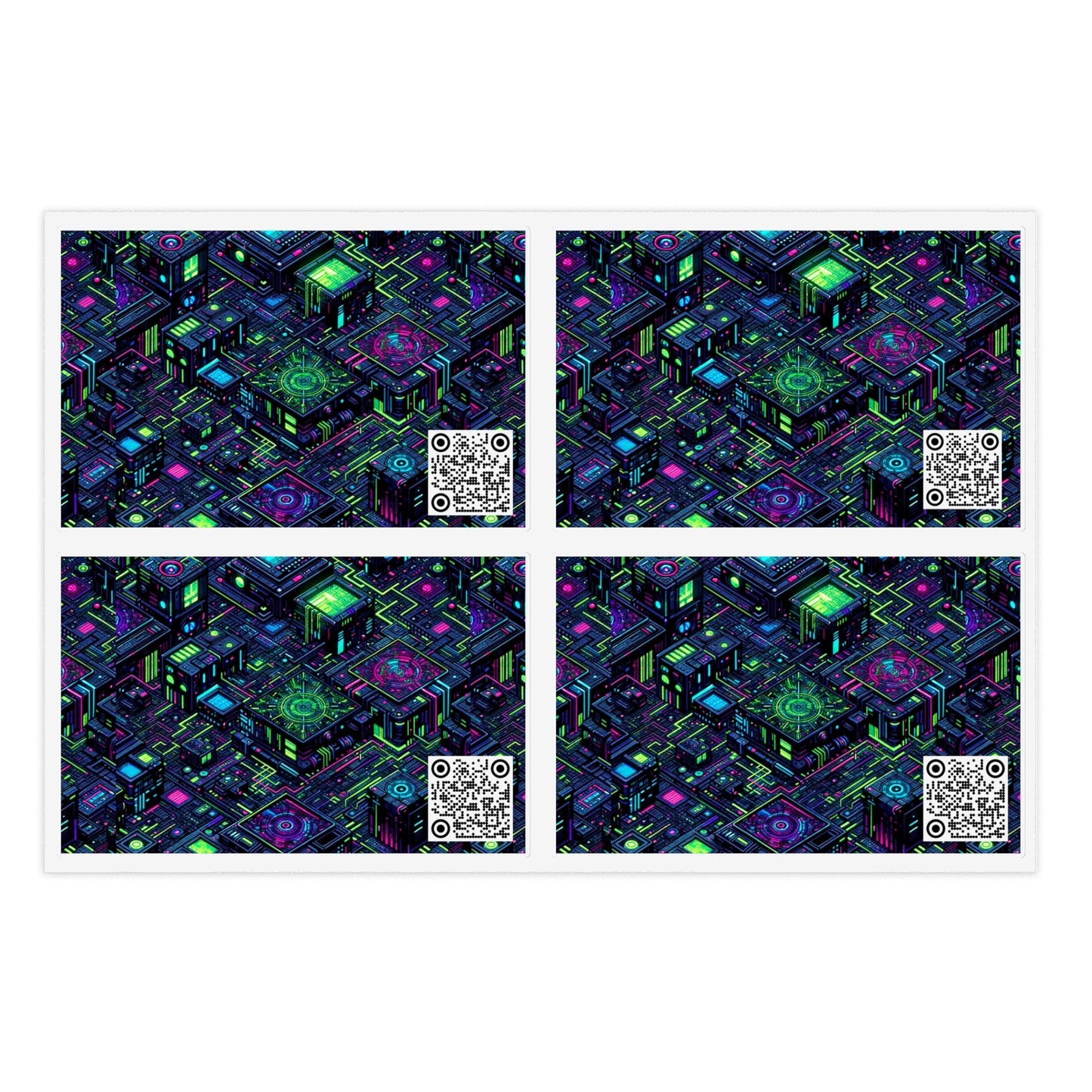 Tech Noir Graphics Futuristic Tech Aesthetics Sticker Sheets - 8404 Design-52