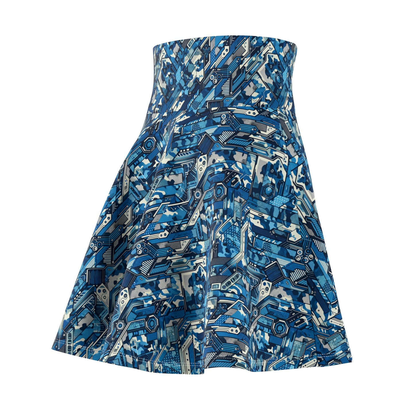 Tech Urban Camo Tech-Forward Streetwear With a Futuristic Military Edge Women's Skater Skirt - 8404 Design-39