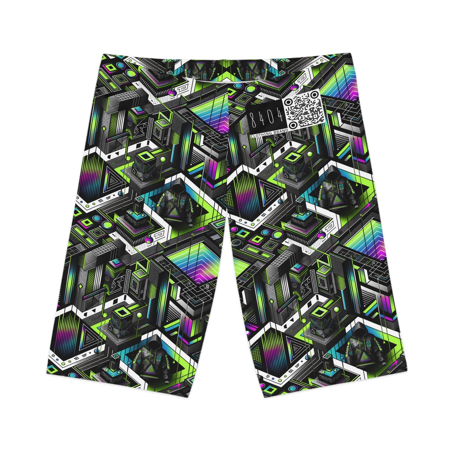 Retro Futurism Graphics Tech-Forward Streetwear Women's Bike Shorts - 8404 Design-52