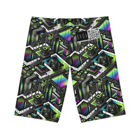 Retro Futurism Graphics Tech-Forward Streetwear Women's Bike Shorts - 8404 Design-52