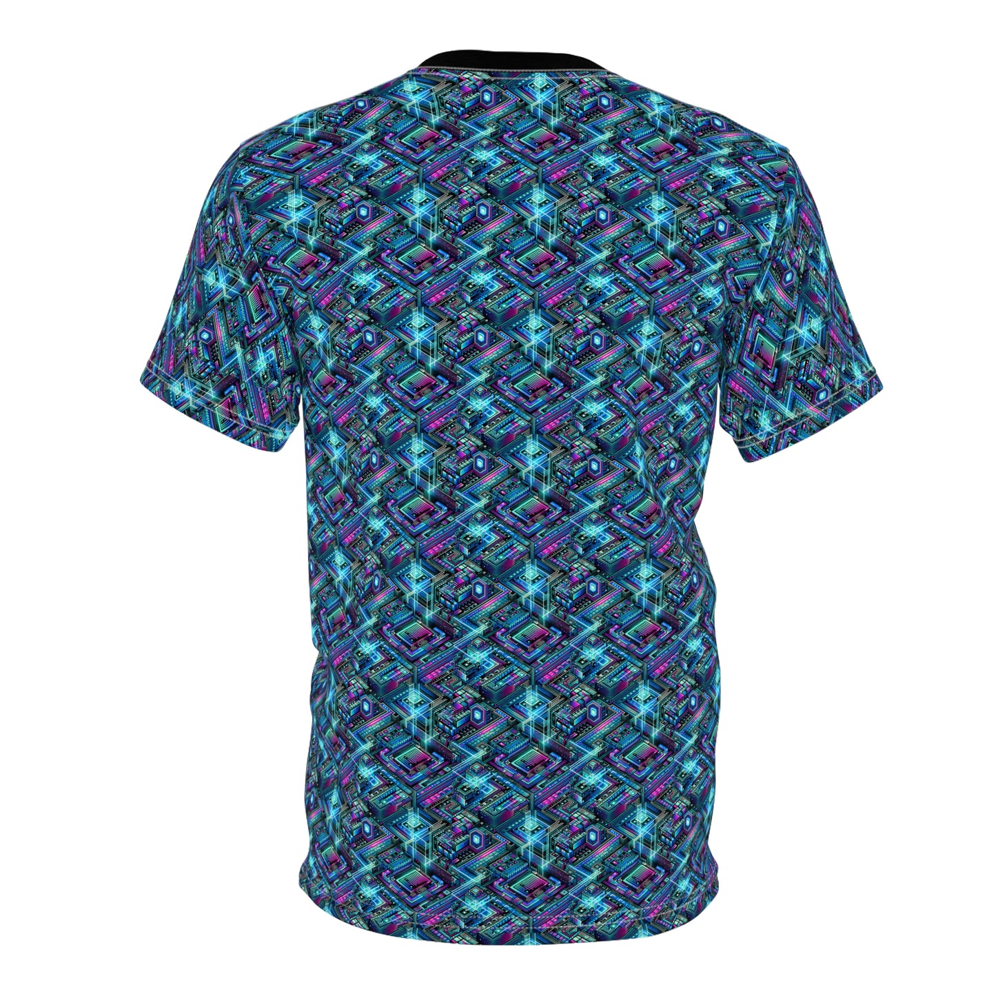 Digital Dreamland Futuristic Tech Aesthetic Unisex Cut & Sew Tee - 8404 Design-42