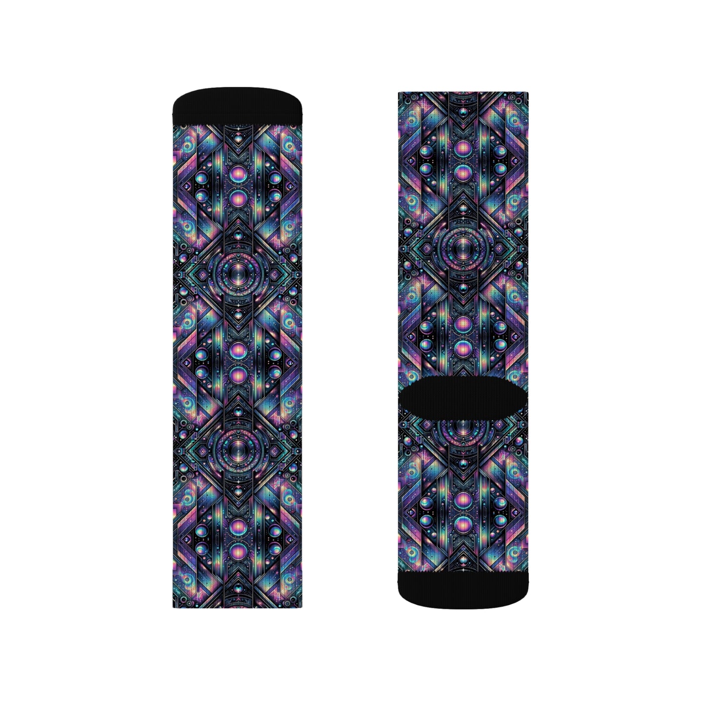 Galactic Hues Tech-Forward Cosmic Fusion Sublimation Socks - 8404 Design-58