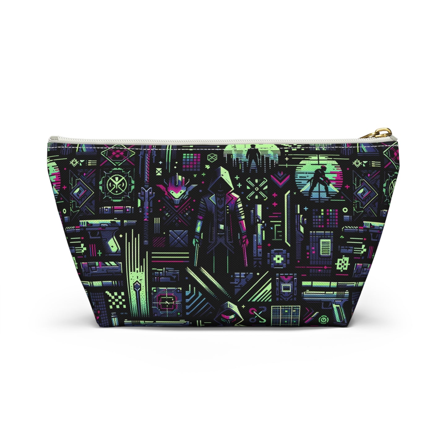 Tech Noir Futuristic Cyberpunk Accessory Pouch W T-Bottom - 8404 Design-63