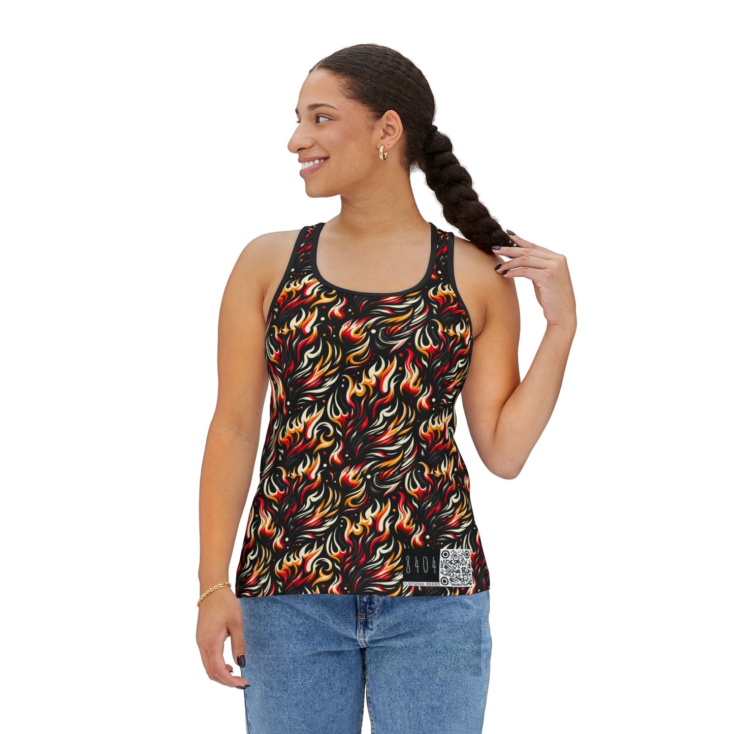 Fire & Flames Bold Streetwear Statement Women's Tank Top - 8404 Design-60