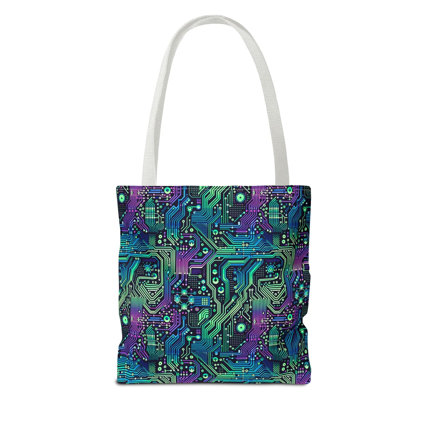 Tech-Infused Neon Tech-Forward Streetwear Tote Bag - 8404 Design-66
