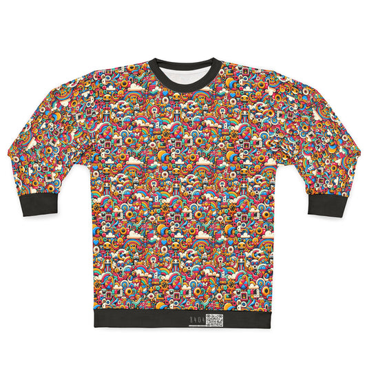 Neon Pop Playful Pop Culture Mashup Sweatshirt - 8404 Design-62