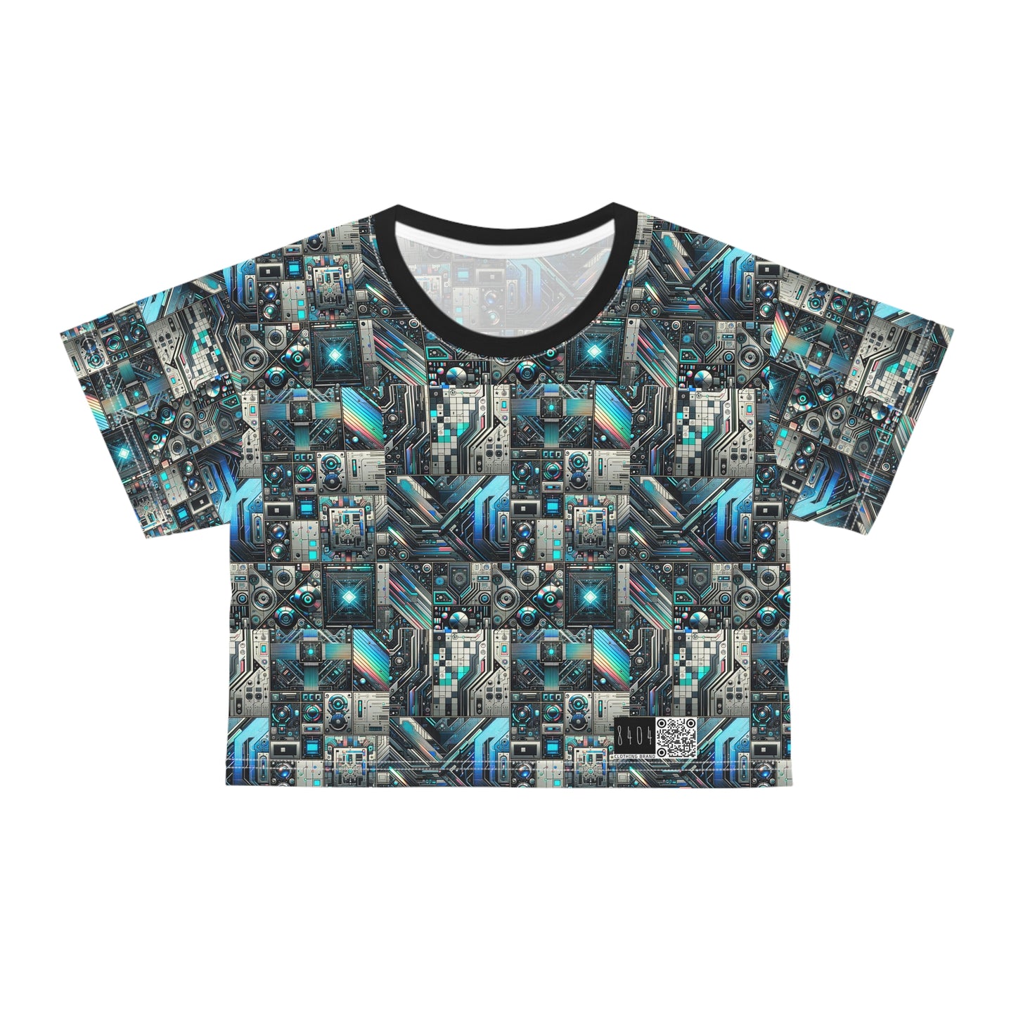 Tech-Infused Futurism Sleek Tech Edge Crop Tee - 8404 Design-48
