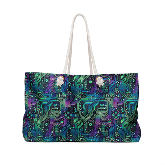 Tech-Infused Neon Tech-Forward Streetwear Weekender Bag - 8404 Design-66