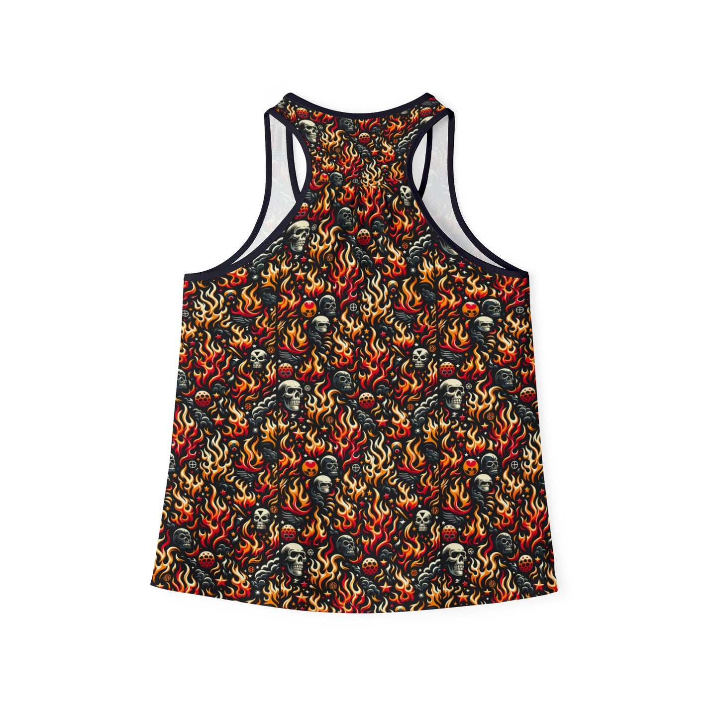 Flame Graphics Maximalist Streetwear Women's Tank Top - 8404 Design-76