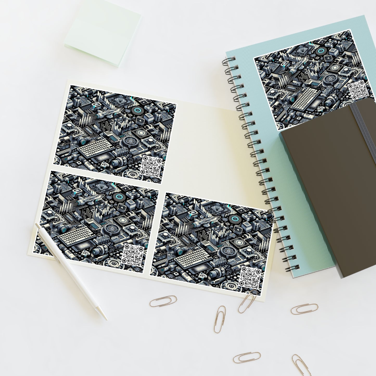 Tech-Infused Athleisure Tech-Forward Streetwear Sticker Sheets - 8404 Design-53