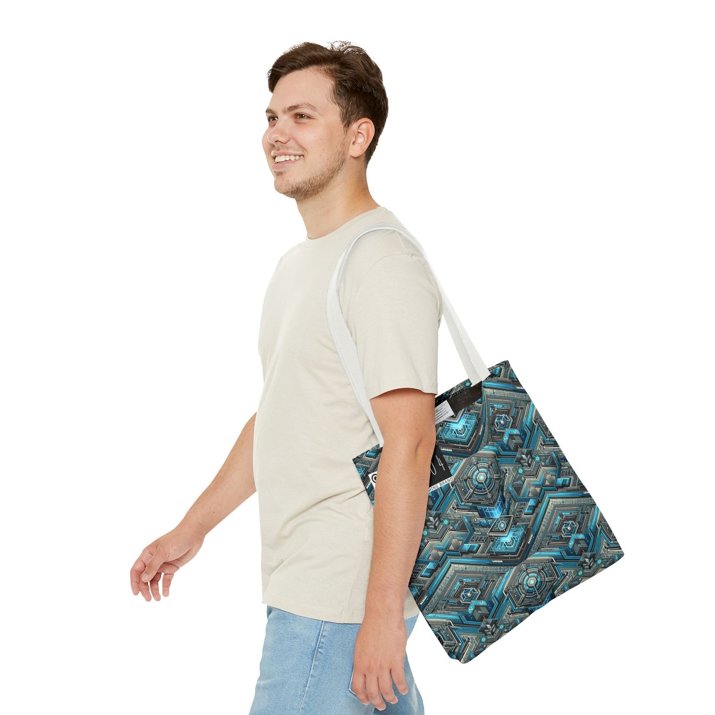Tech-Infused Futurism Sleek Tech Edge Tote Bag - 8404 Design-49