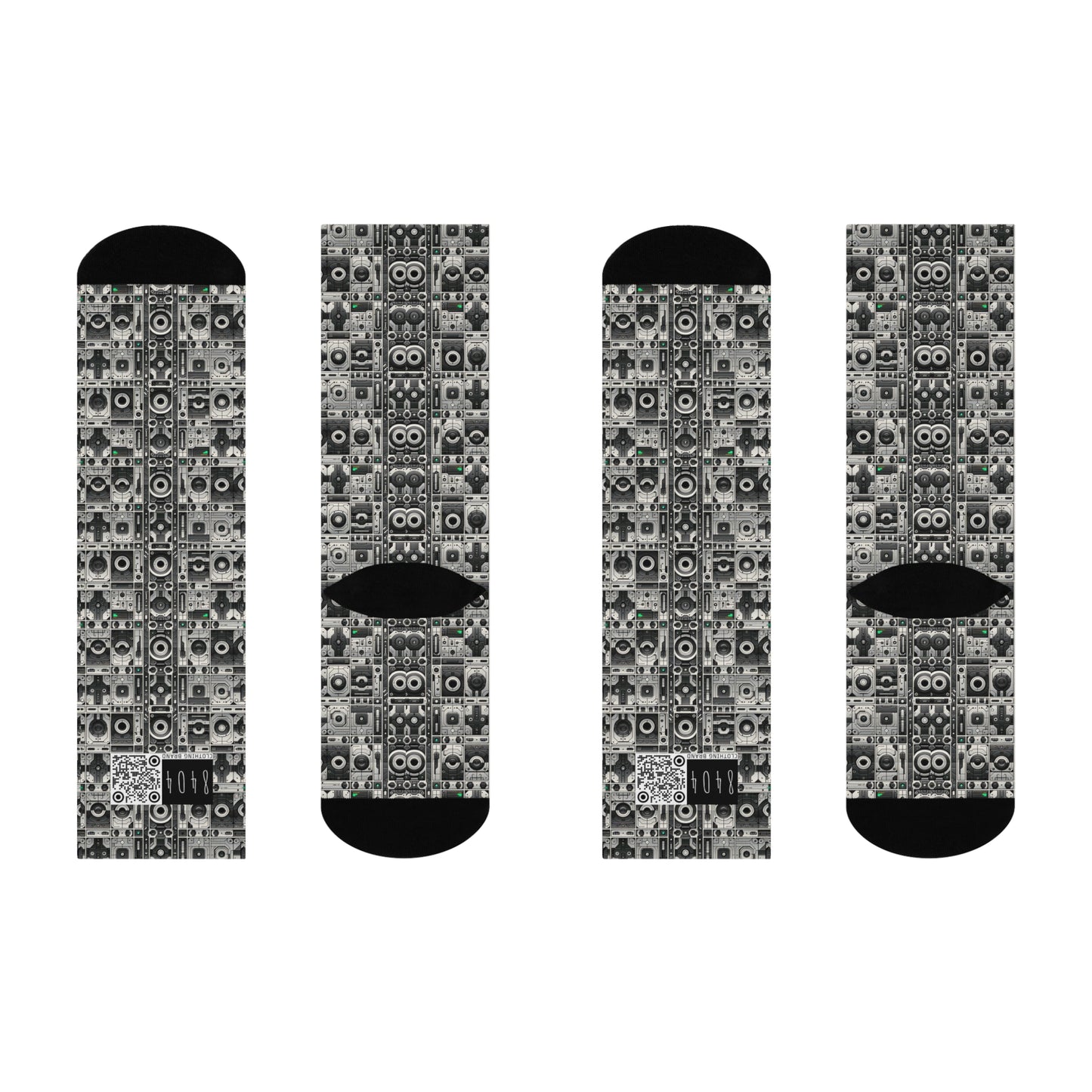 Tech Utility Aesthetics Tech-Forward Minimalism Cushioned Crew Socks - 8404 Design-60