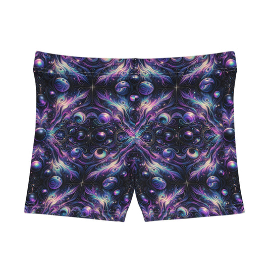 Galactic Hues Tech-Forward Cosmic Fusion Women's Shorts - 8404 Design-41