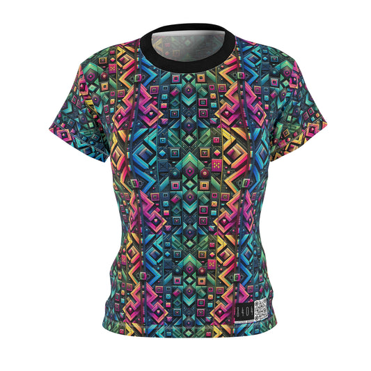 Tech-Inspired Graphics Cyberpunk Cool Women's Cut & Sew Tee - 8404 Design-58