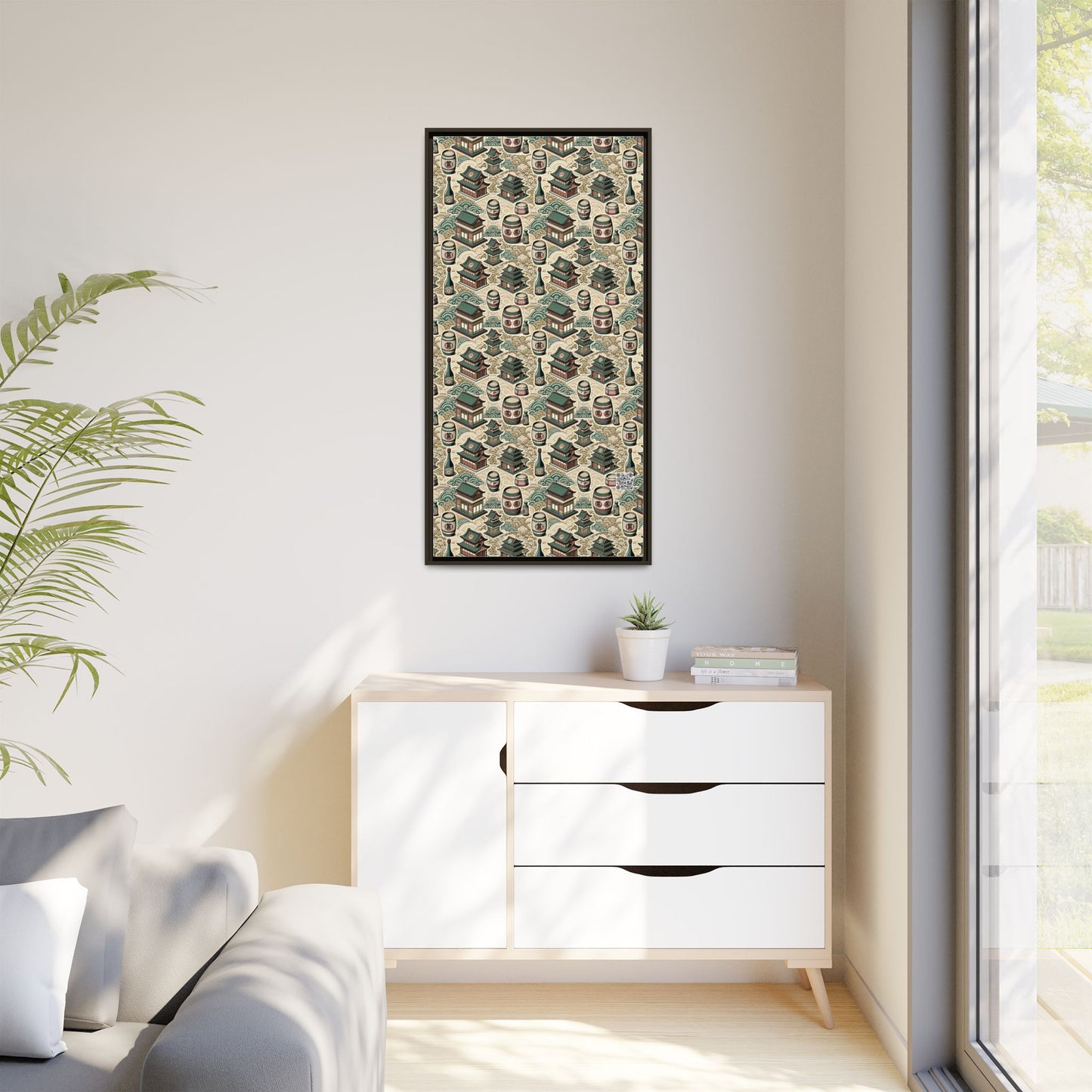 Cultural Artisanal Fusion Contemporary Cultural Elegance Matte Canvas, Framed (multi-Color) - 8404 Design-68 B