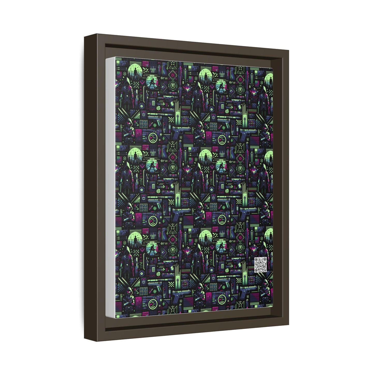 Tech Noir Futuristic Cyberpunk Matte Canvas, Framed (multi-Color) - 8404 Design-63 A