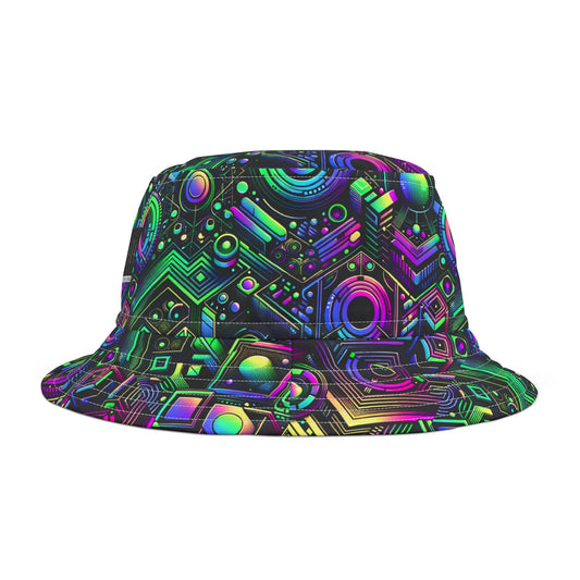 Tech-Tonal Graphics Tech-Forward Streetwear Bucket Hat - 8404 Design-46