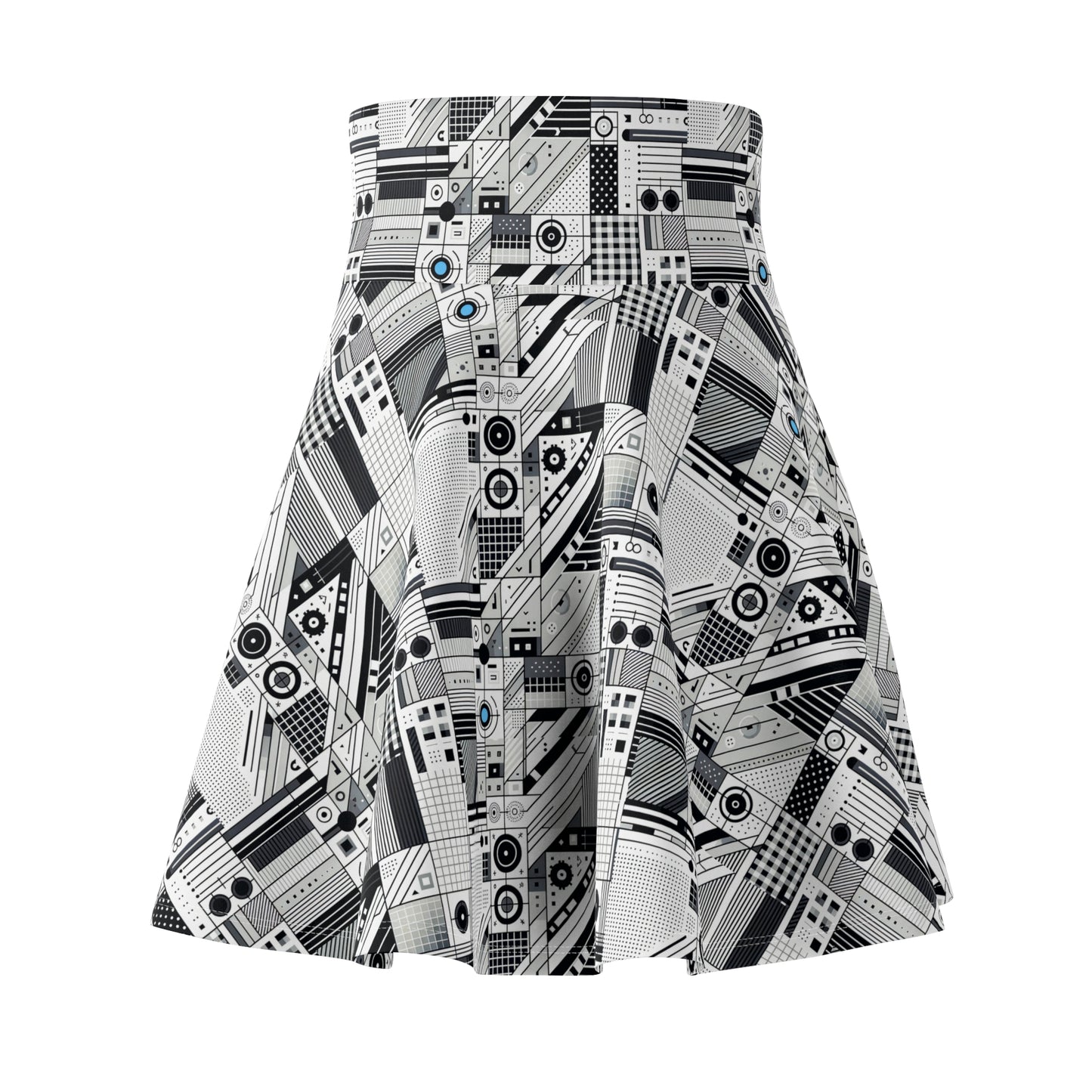 Digital Minimalism Minimalist Tech Women's Skater Skirt - 8404 Design-52