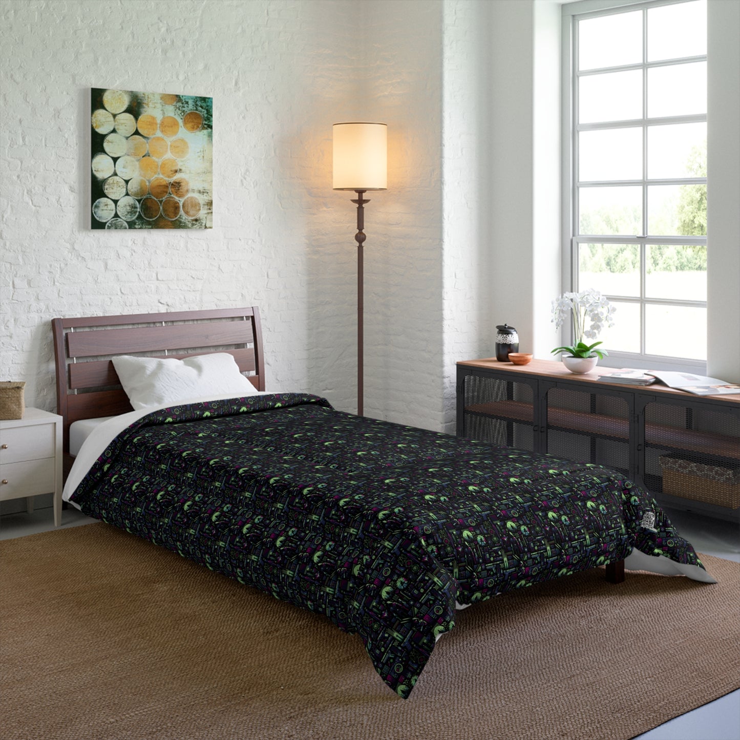 Tech Noir Futuristic Cyberpunk Comforter - 8404 Design-63