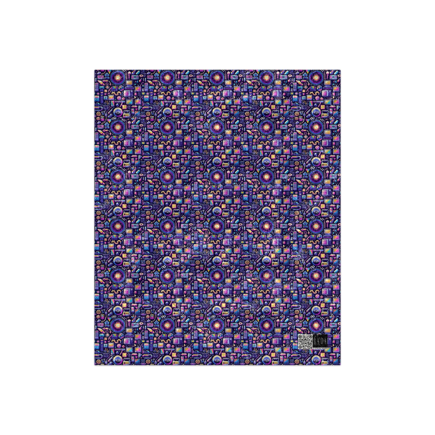 Digital Nostalgia Modern Retro Fusion Crushed Velvet Blanket - 8404 Design-64