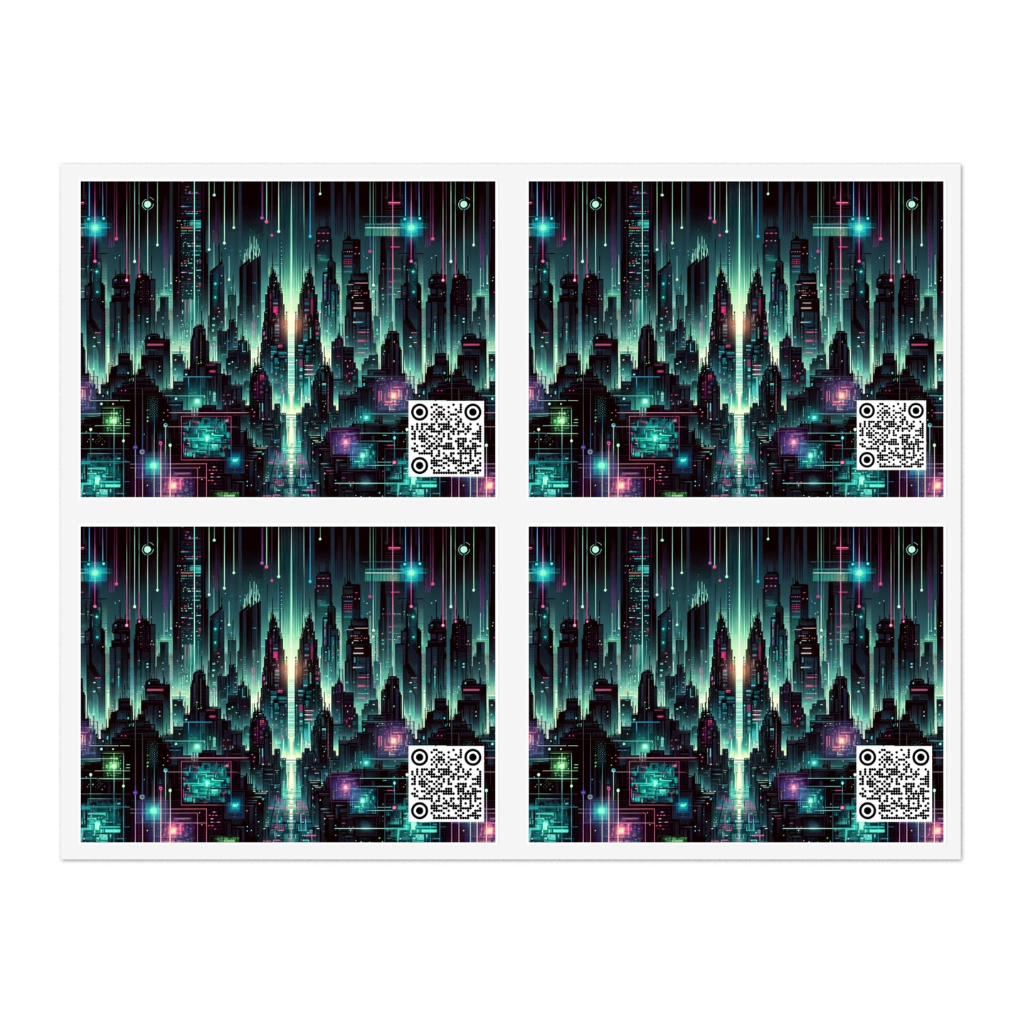 Tech Noir Graphics Cyberpunk Tech Aesthetic Sticker Sheets - 8404 Design-69