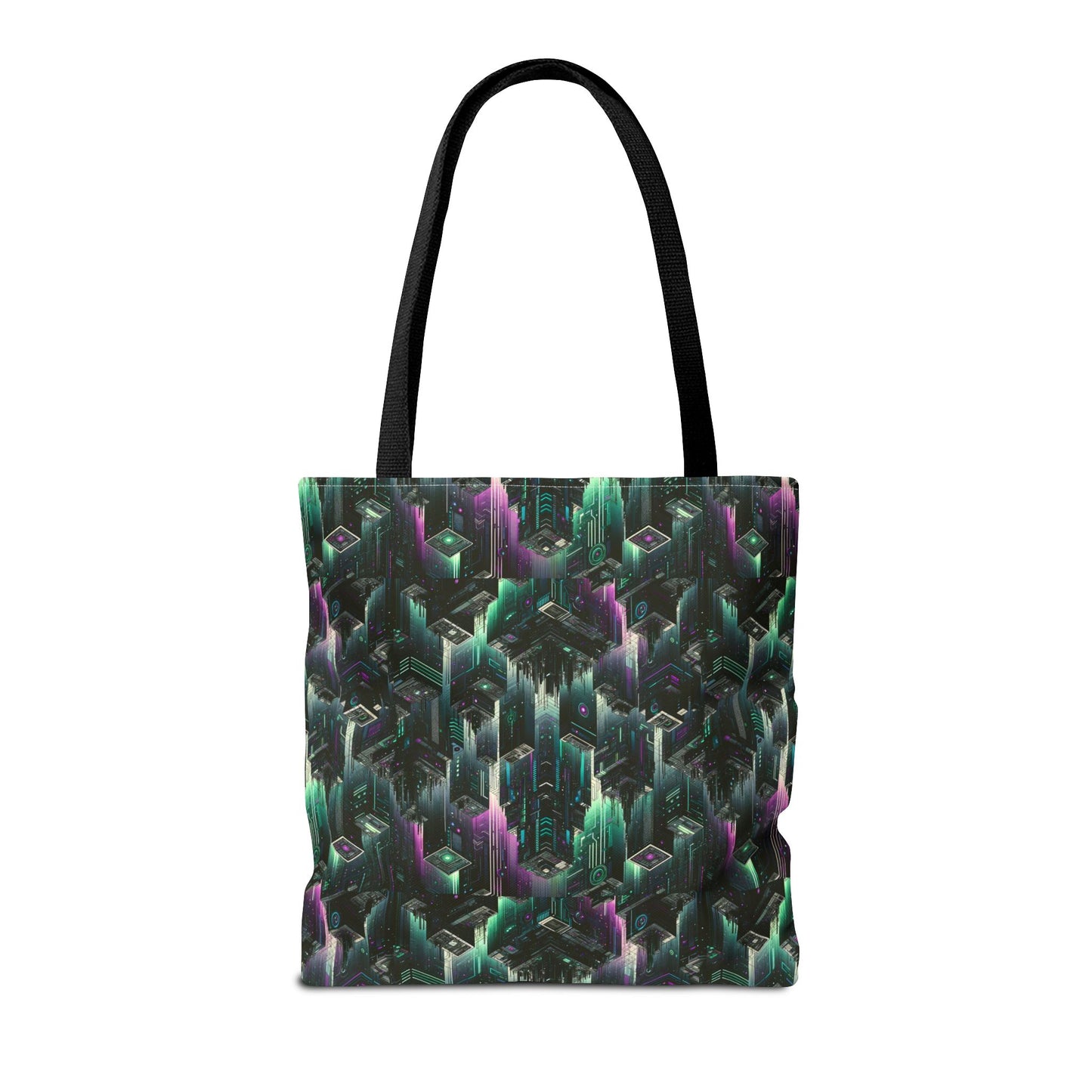 Tech Noir Aesthetics Tech-Forward Urban Dystopia Tote Bag - 8404 Design-44