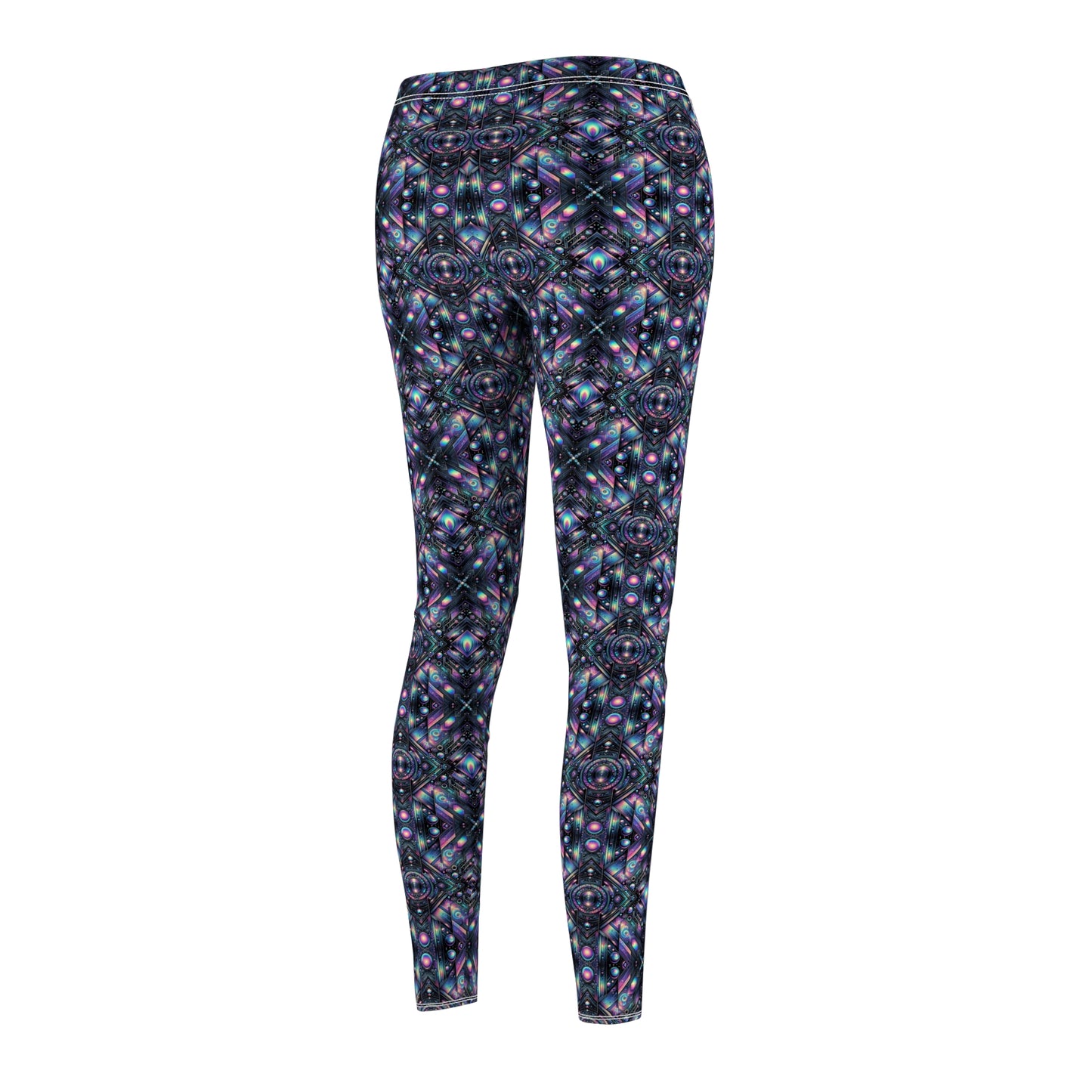 Galactic Hues Tech-Forward Cosmic Fusion Women's Cut & Sew Casual Leggings - 8404 Design-58