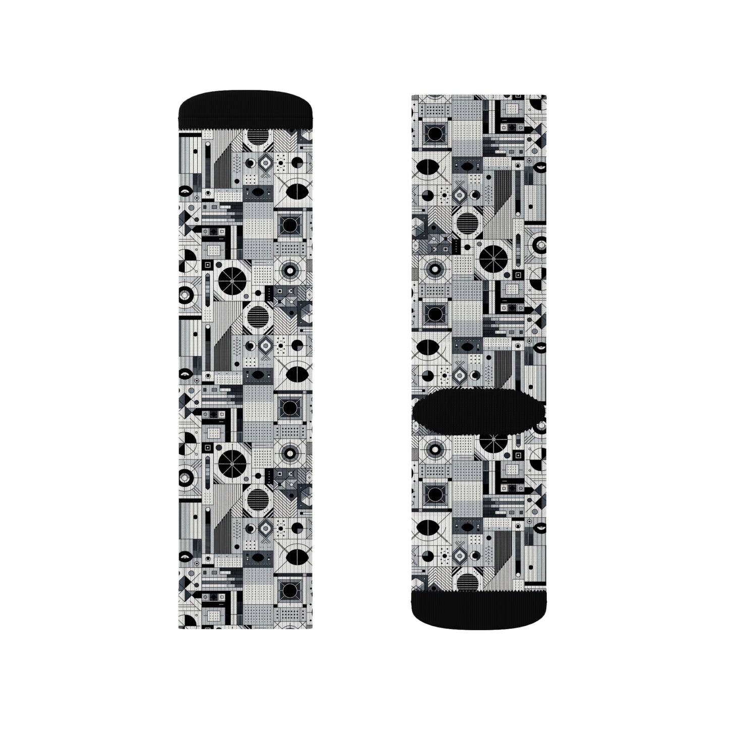 Digital Minimalism Minimalist Tech Sublimation Socks - 8404 Design-65