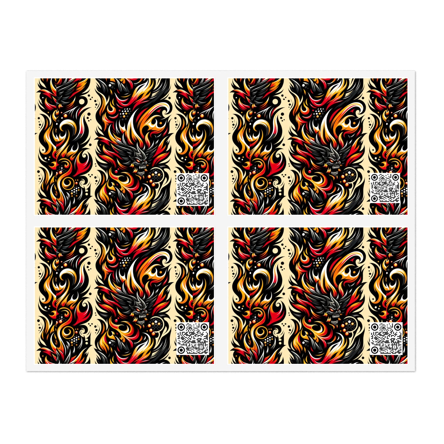 Flame Graphics Maximalist Streetwear Sticker Sheets - 8404 Design-65