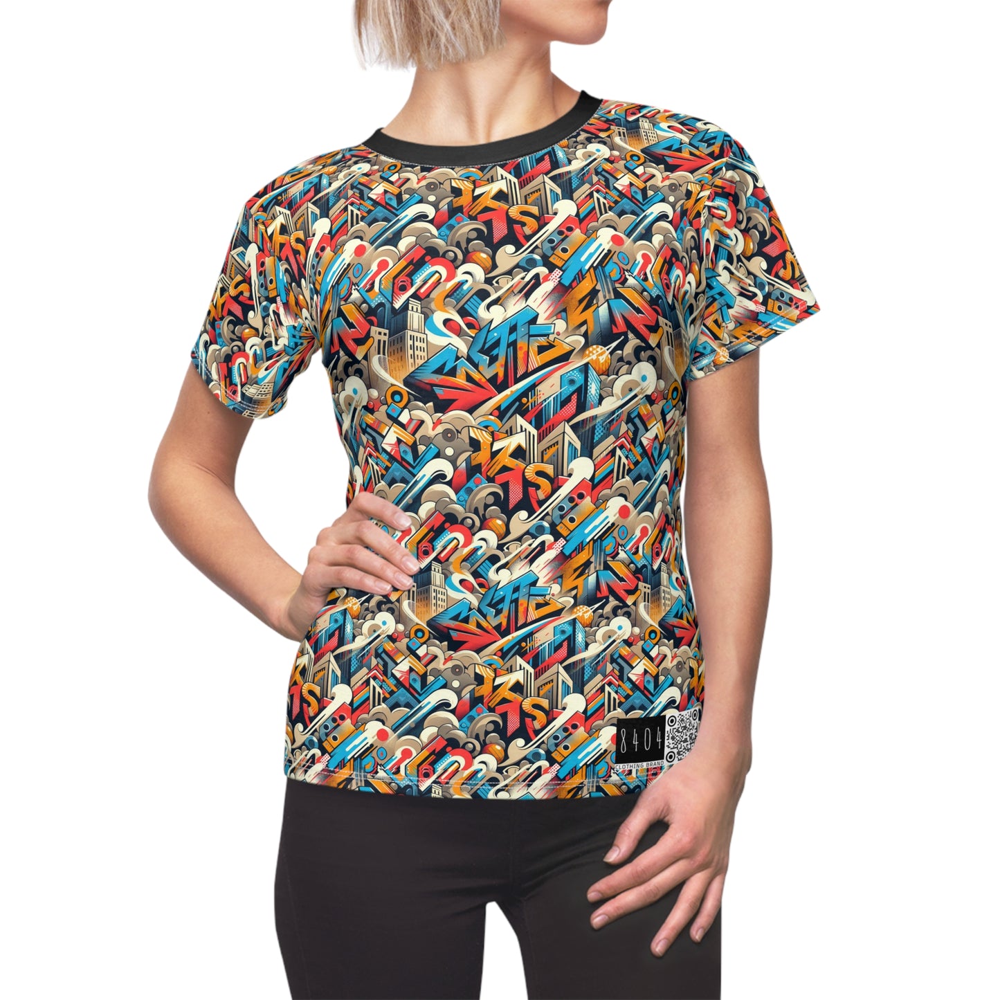 Neo-Traditional Street Art Modern Street Art Fusion Women's Cut & Sew Tee - 8404 Design-44