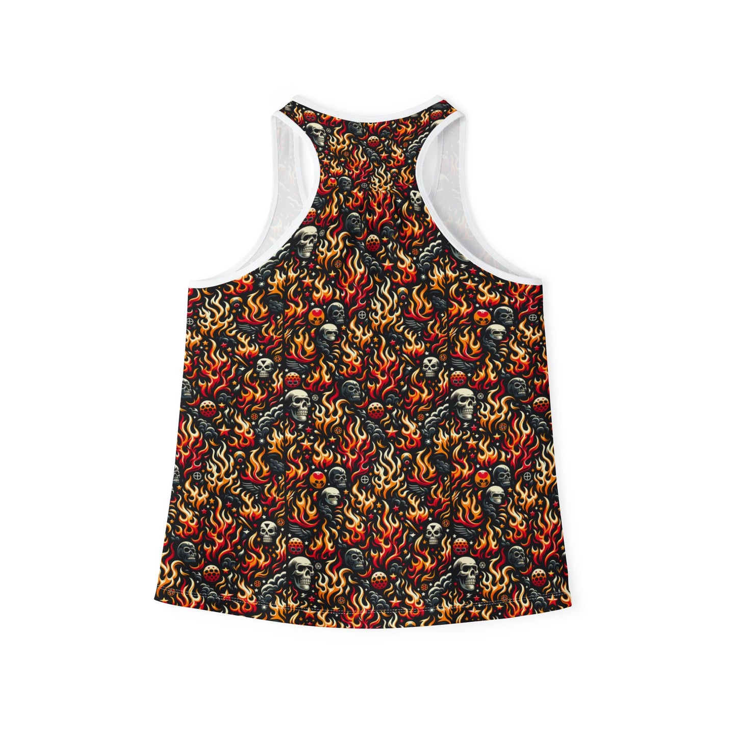 Flame Graphics Maximalist Streetwear Women's Tank Top - 8404 Design-76